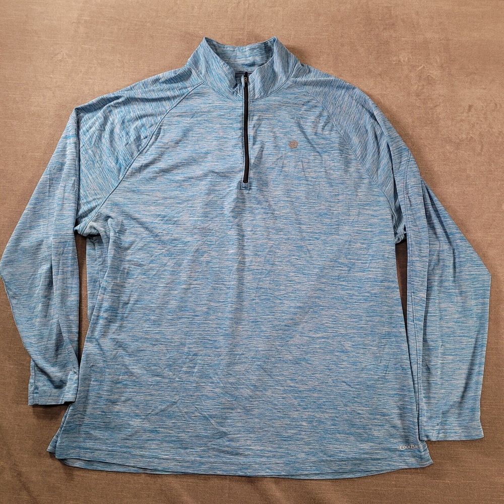 SB Tech Cool Play Mock Neck Blue 1/4 Zip‎ Pull Over Sweater Mens Sz 3XL